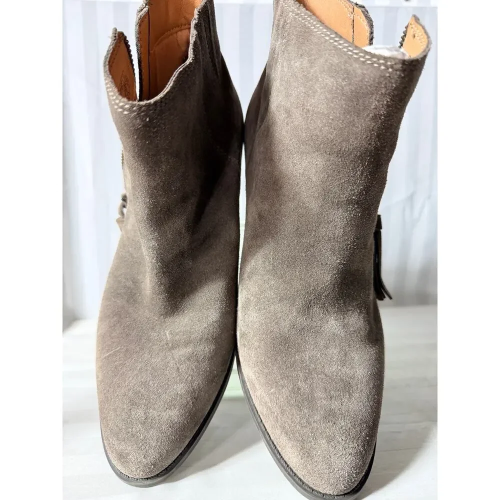 Vionic Madeline Boots Women Size 9 Suede Greige Ankle Bootie Weather Resistant - Picture 10 of 10